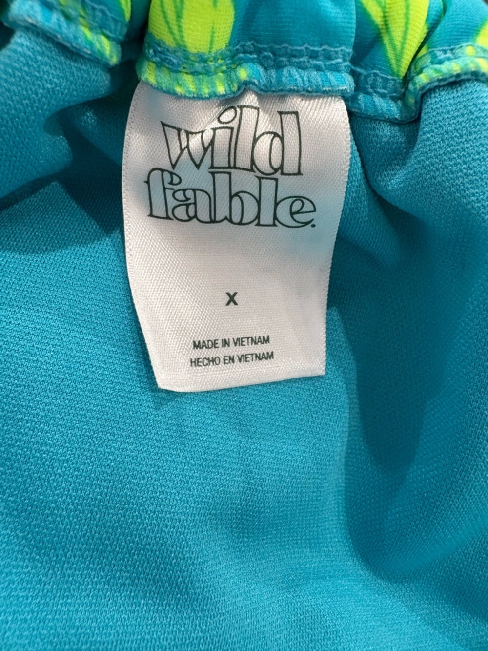 wild fable Neon Yellow Floral Bikini Set on Teal X - Picture 3 of 4